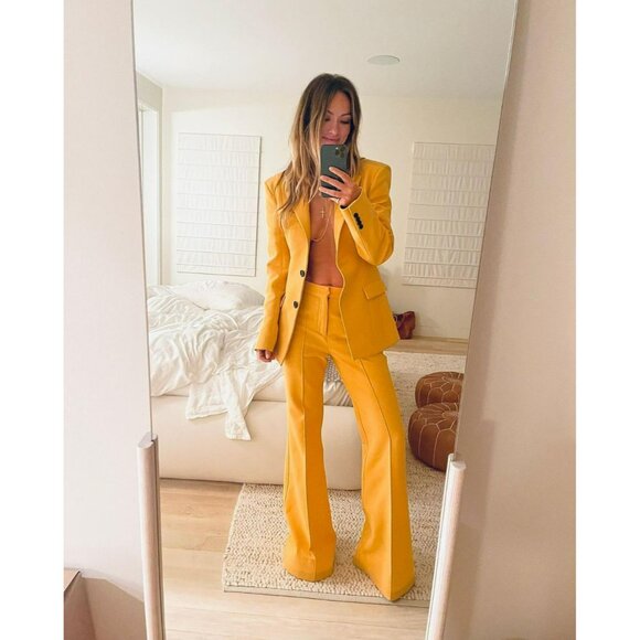 Kwaidan Editions Lemon Yellow Tailored Blazer Jacket Olivia Wilde Style Bright - Picture 2 of 16